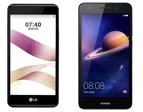 이미 출시된 LG유플러스 전용폰들LG전자 X스킨(왼쪽)과 화웨이 H폰